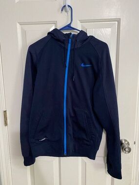 Nike Elite Navy Zip Up Hoodie Sweatshirt